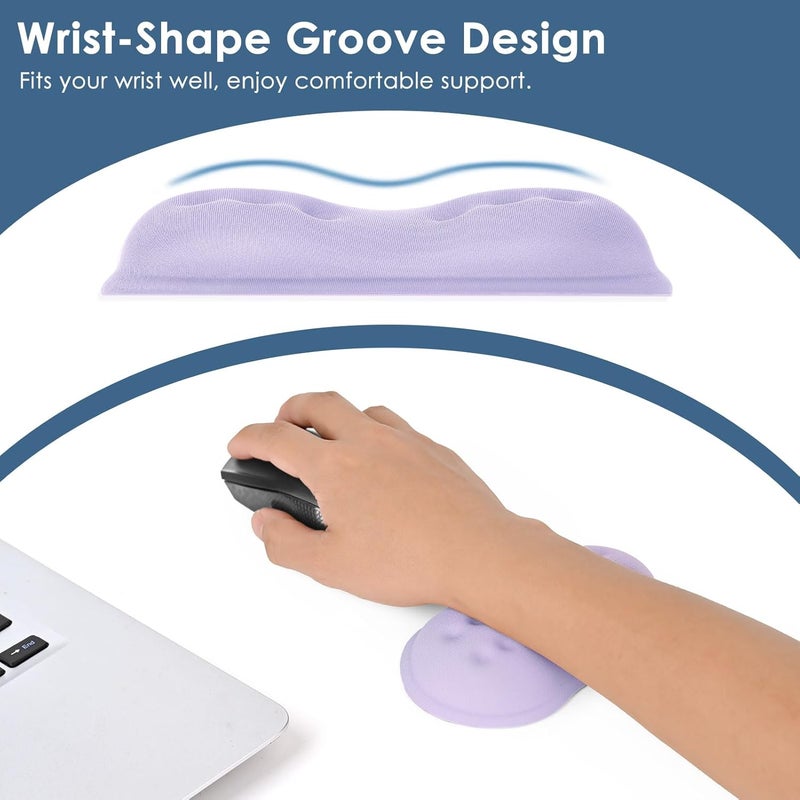 Vankey Mouse Wrist Rest, Soft Mouse Wrist Support Pad with Memory Foam, Non-Slip Base (Periwinkle Color) - Image 5